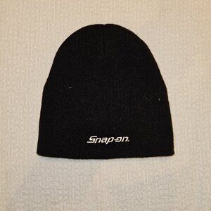 Snap-On Black Acrylic Knit Beanie Hat, OS, NWOT